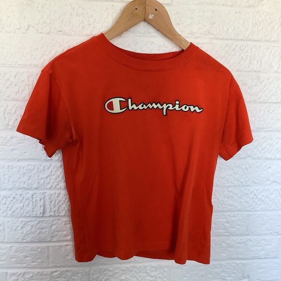 Champion Spellout T Shirt - Size S - Orange - Cotton - P2P 19โ - Picture 7 of 7